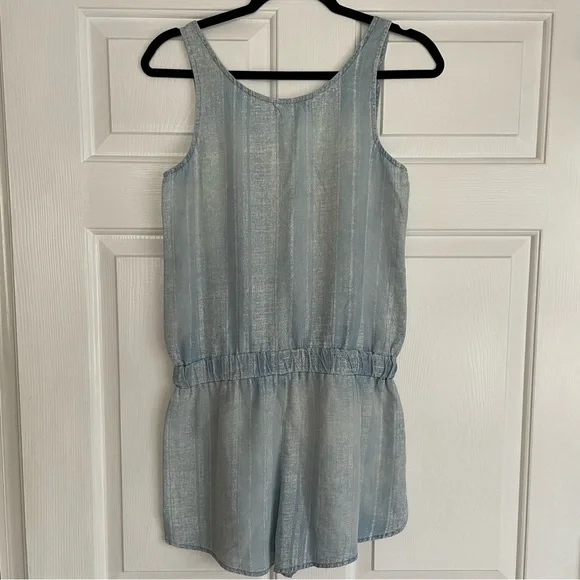 Bella Dahl Sleeveless Romper Blue and White - Picture 2 of 8
